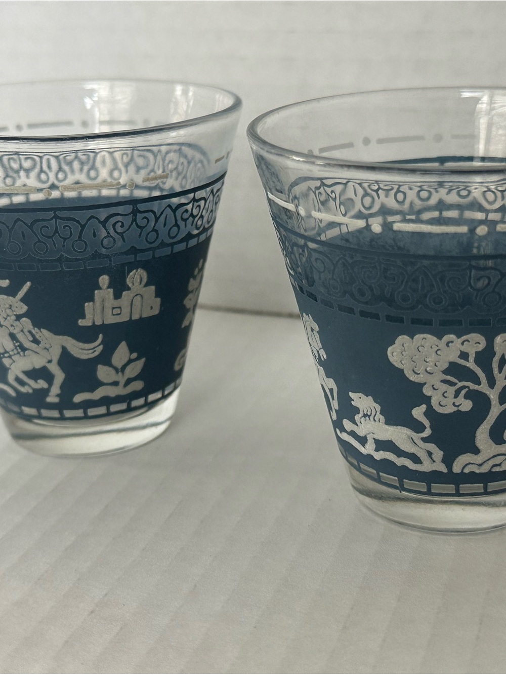 Set of 2 MCM Lowball Glasses by Hazel-Atlas